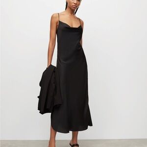 NWT The Fifth Label Black Slip Midi Dress Spaghetti Strap